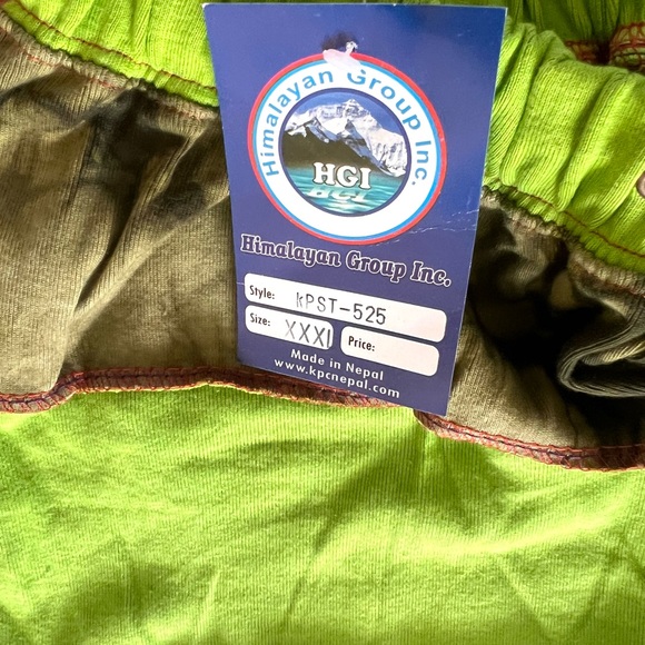 Made in Nepal Patchwork Green Flare Boho Pants Size XXXL Hippie New with tags - Picture 4 of 7